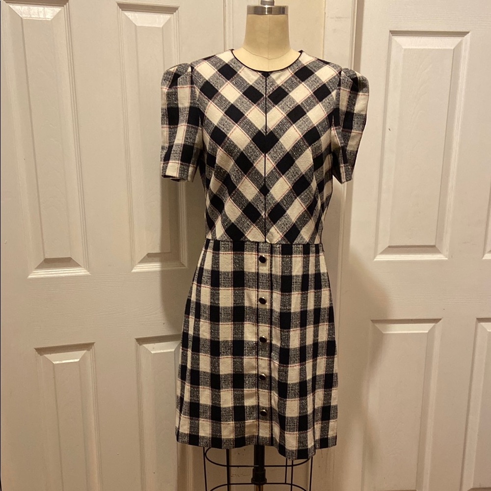 Plaid Blue and White Dress